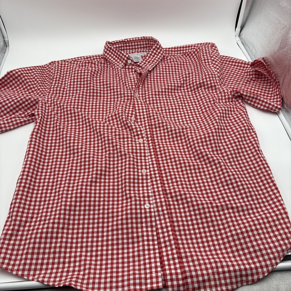 Irvine Park Button Down Shirt‎ Mens Size Large Red Checkered Dress Casual Wear